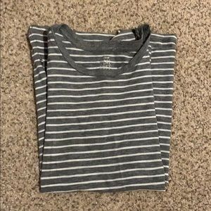 Gray and white striped tee